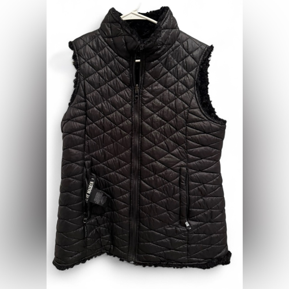 Steve Madden Black Quilted Vest